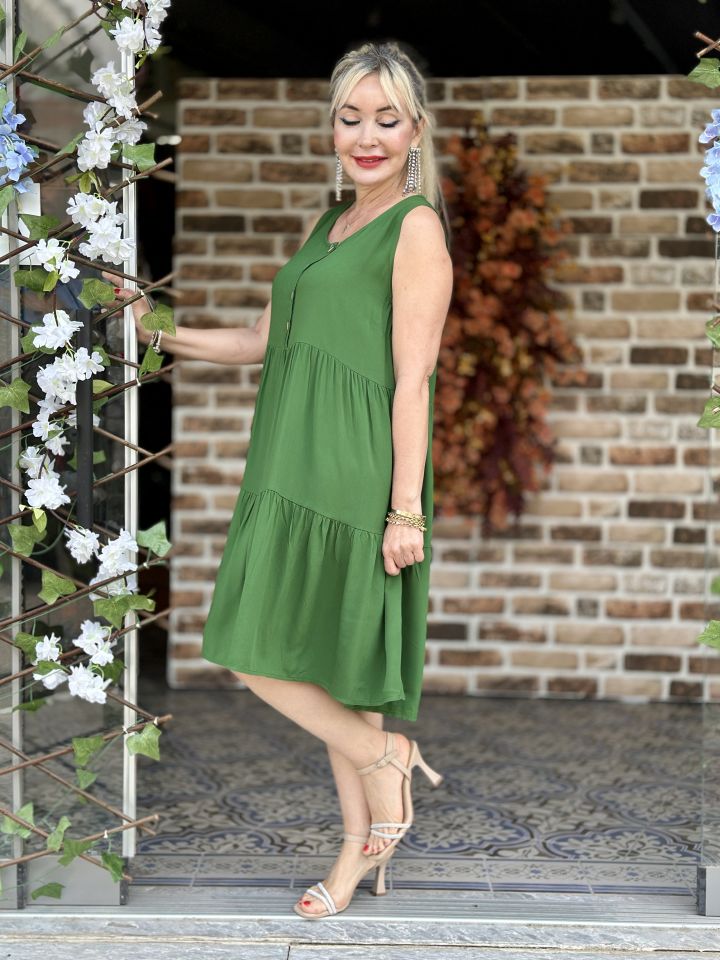 Y10885 Bodrum Elbise Yeşil