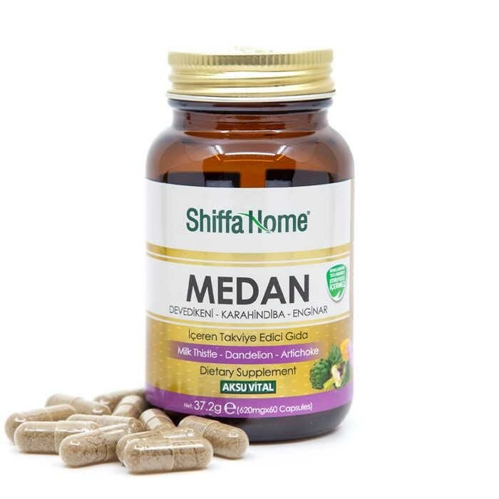 Shiffa Home Medan Devedikeni-Karahindiba-Enginar İçeren Takviye Edici Gıda (620mg x 60 Kapsül)