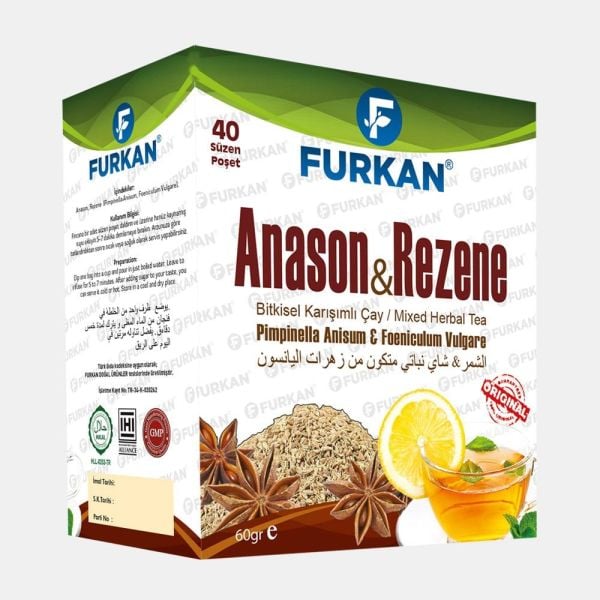 Furkan Anason & Rezene Bitkisel Karışımlı Çay 40 Süzen poşet