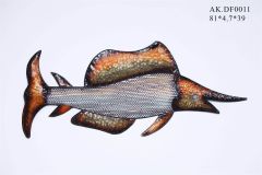 Evd Ak Df0011 Renkli Metal Kılıç Balığı Duvar Dekoru