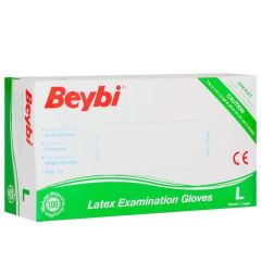 Beybi Latex Pudrasız Muayene Eldiveni - 100'lü Paket Large