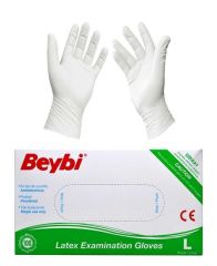 Beybi Latex Pudrasız Muayene Eldiveni - 100'lü Paket Large