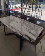 Arte Marble Yerli Carrara Yemek Masası