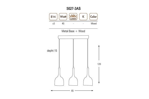 5027-3AS- 3 lü Sıralı Sarkıt