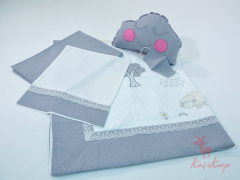 Bebek Pike Seti(pike,çarşaf,yastık kılıfı,bulut yastık,bebek maske)