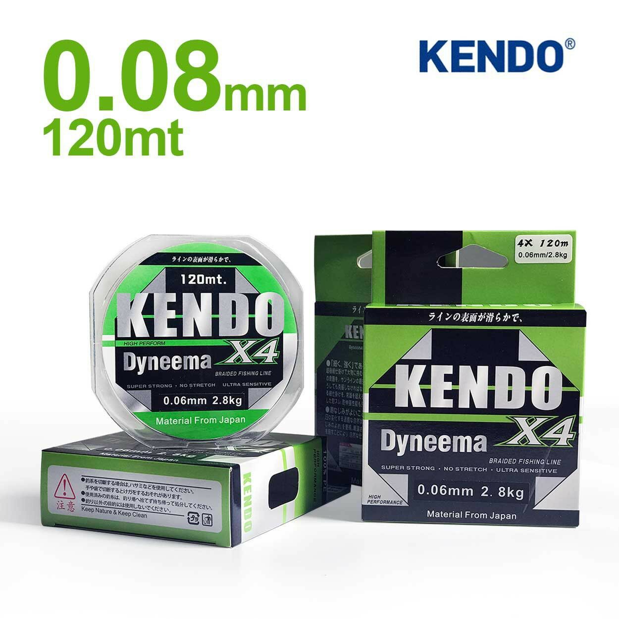 Yeni Kendo Dyneema 4 Örgü 0,08mm 120Mt İp Misina