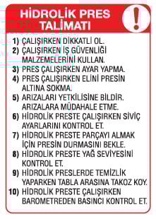 HİDROLİK PRES TALİMATI