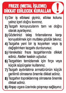 FREZE DİKKAT EDİLECEK KURALLAR