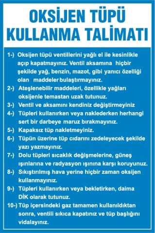 OKSİJEN TÜPÜ KULLANMA TALİMATI
