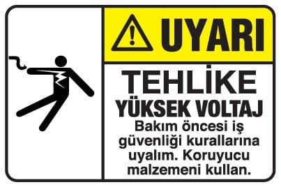 TEHLİKE YÜKSEK VOLTAJ