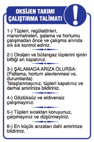 OKSİJEN TAKIMI ÇALIŞTIRMA TALİMATI