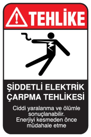 ŞİDDETLİ ELEKTRİK ÇARPMA TEHLİKESİ