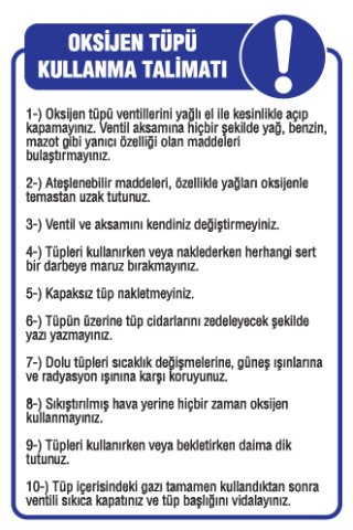 OKSİJEN TÜPÜ KULLANMA TALİMATI