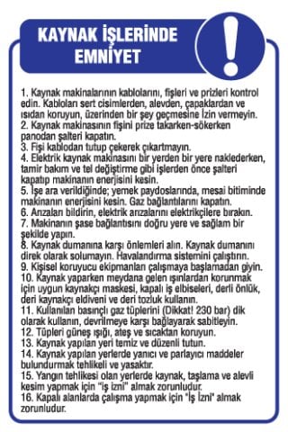 KAYNAK İŞLERİNDE EMNİYET