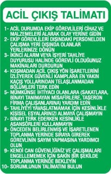 ACİL ÇIKIŞ TALİMATI