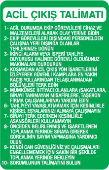 ACİL ÇIKIŞ TALİMATI