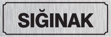 SIĞINAK 15 X 44 cm - Gümüş Metal 0,5 mm