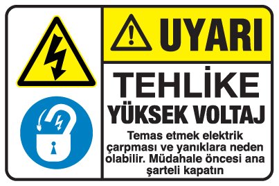 TEHLİKE YÜKSEK VOLTAJ
