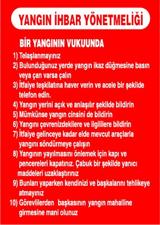 YANGIN İHBAR YÖNETMELİĞİ