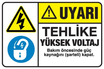TEHLİKE YÜKSEK VOLTAJ