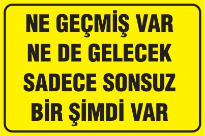 NE GEÇMİŞ VAR NE DE GELECEK SADECE SONSUZ BİR ŞİMDİ VAR
