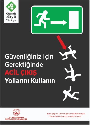 GÜVENLİĞİNİZ İÇİN GEREKTİĞİNDE ACİL ÇIKIŞ YOLLARINI KULLANIN