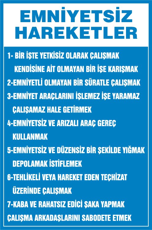 EMNİYETSİZ HAREKETLER