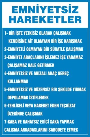 EMNİYETSİZ HAREKETLER