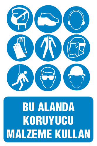 ÇOKLU BU ALANDA KORUYUCU MALZEME KULLAN
