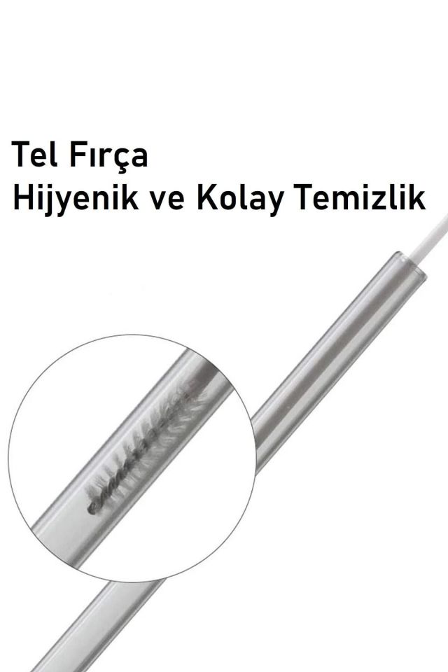 Şeffaf Cam Pipet 6lı Temizleme Fırçası Set