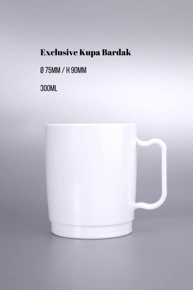 Kırılmaz Kupa Marin Bardak 300ml 2li Set Beyaz