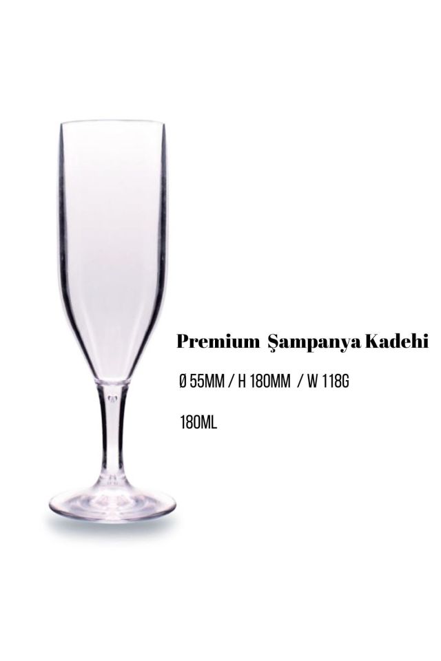 Kırılmaz Bardak Marin Şampanya Bardağı Kadeh 6lı Set