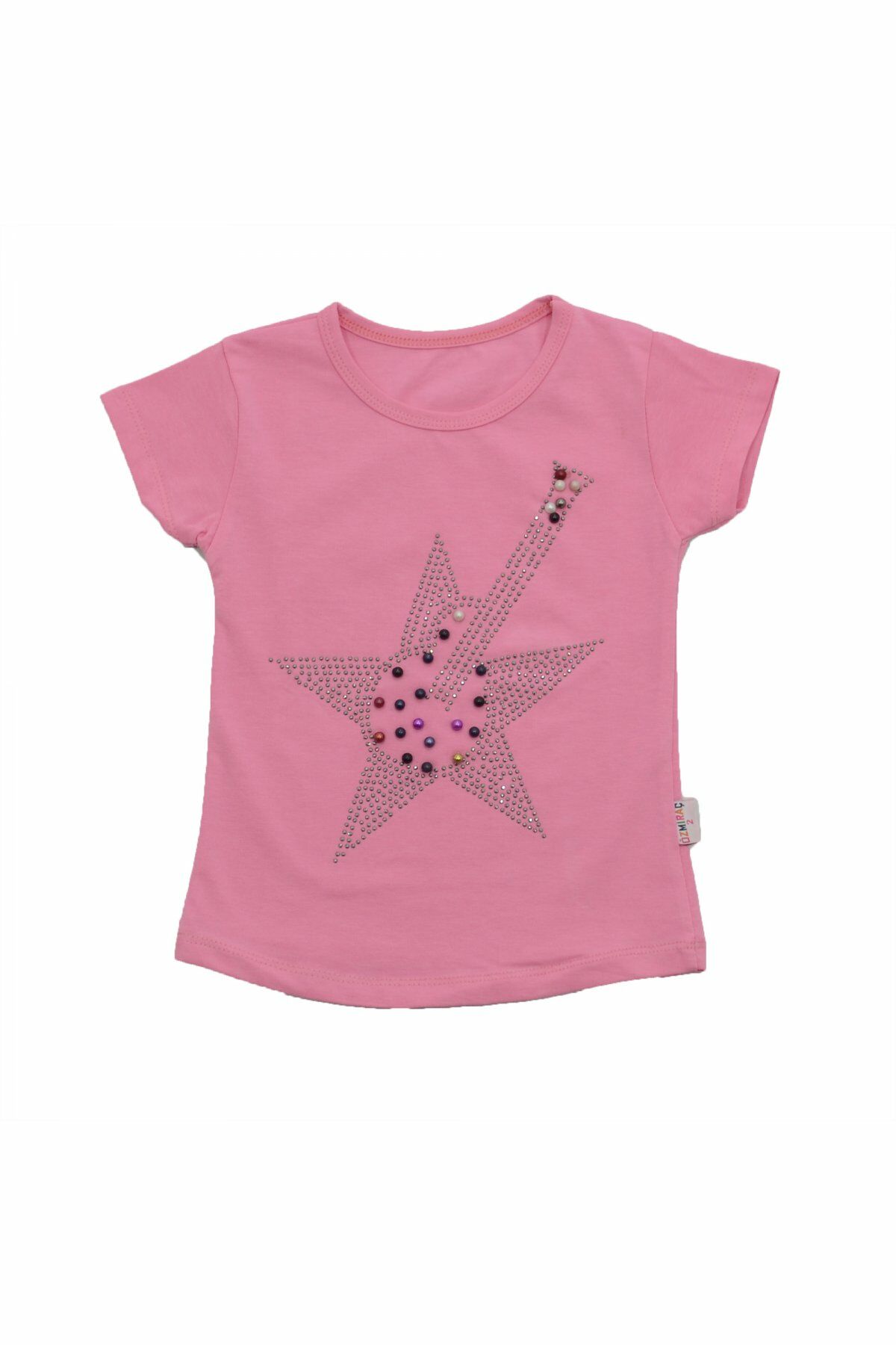 Taşlı Pul İşlemeli Kız Çocuk T-shirt