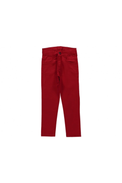 Pundikids Erkek Çocuk Likralı Keten Kırmızı Pantolon