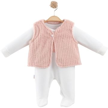 NAKIŞLI YELEKLİ KADİFE KIZ TULUM