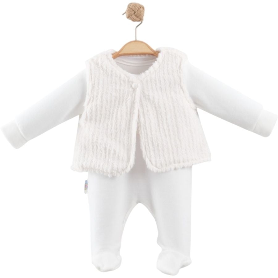 NAKIŞLI YELEKLİ KADİFE KIZ TULUM