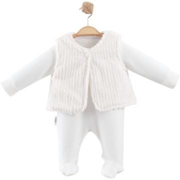 NAKIŞLI YELEKLİ KADİFE KIZ TULUM