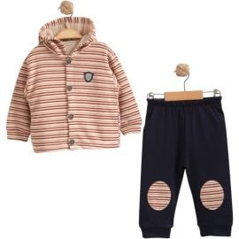 ÇİZGİLİ ARMALI KAPÜŞONLU ERKEK TAKIM