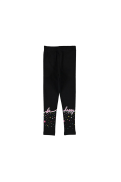 Pundikids Kız Çocuk Happy Baskılı Tayt