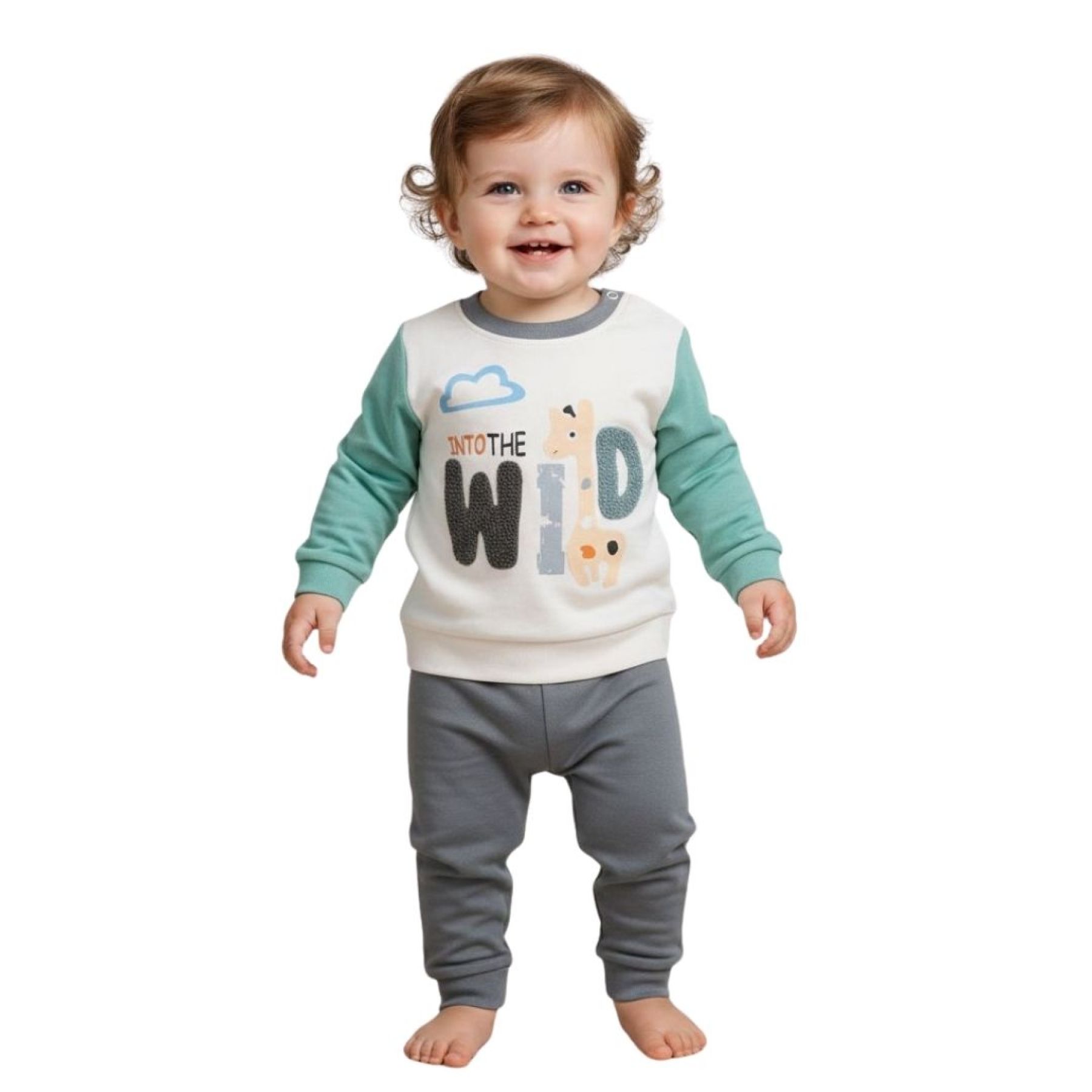ERKEK BEBEK WILD NAKIŞLI PİJAMA TAKIMI