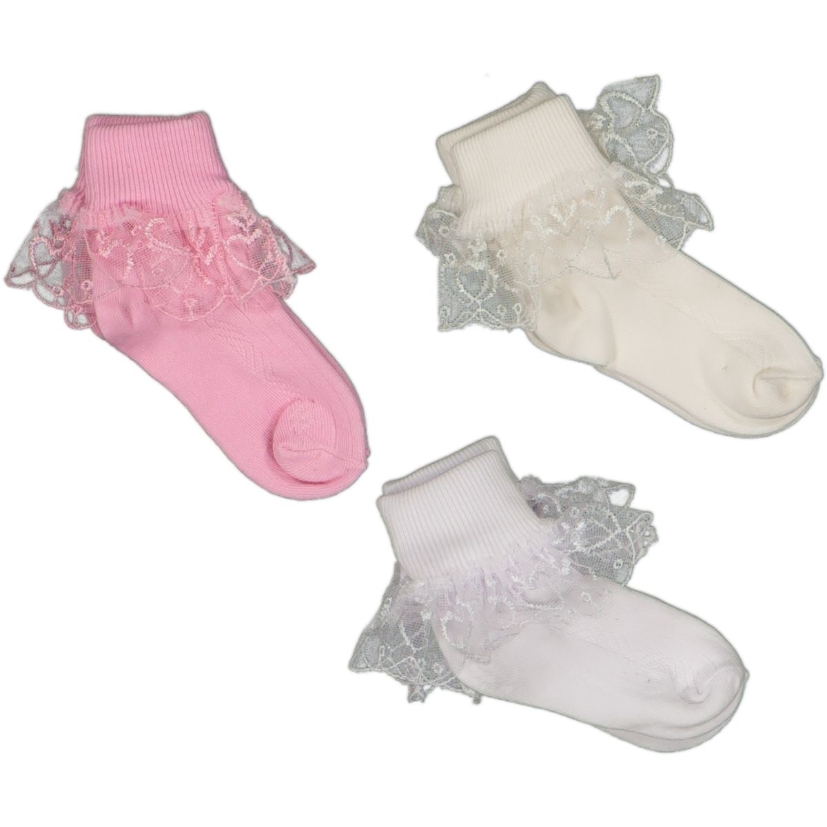 RENKLİ DANTELLİ ÇORAP 12'Lİ