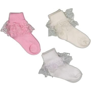 RENKLİ DANTELLİ ÇORAP 12'Lİ