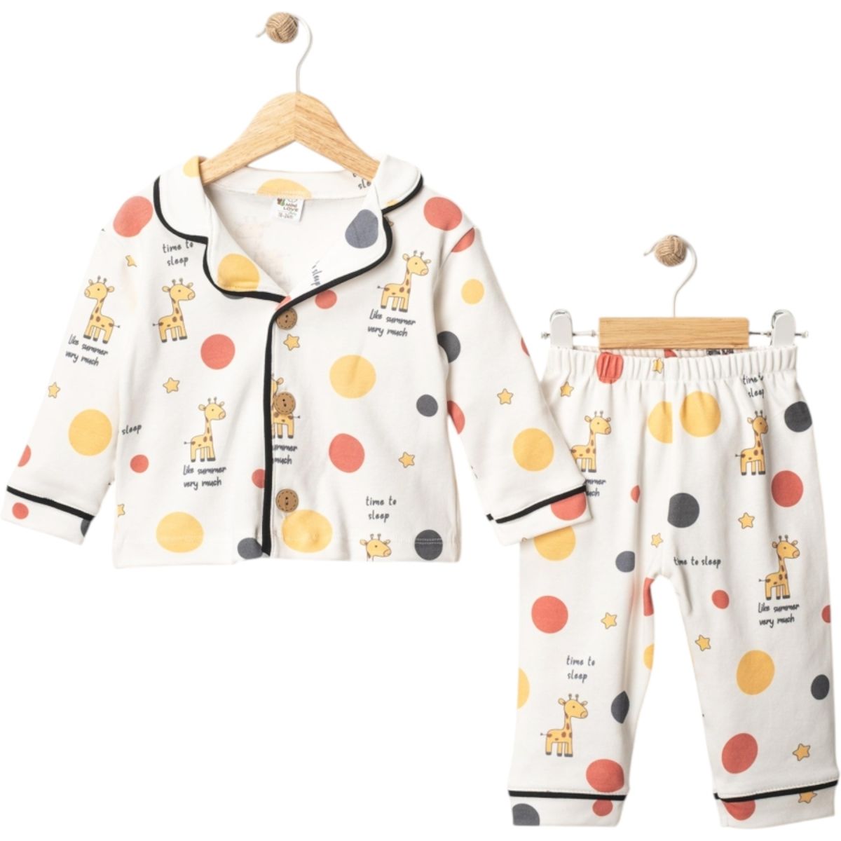 PUANLI ZÜRAFA BASKILI PİJAMA TAKIMI