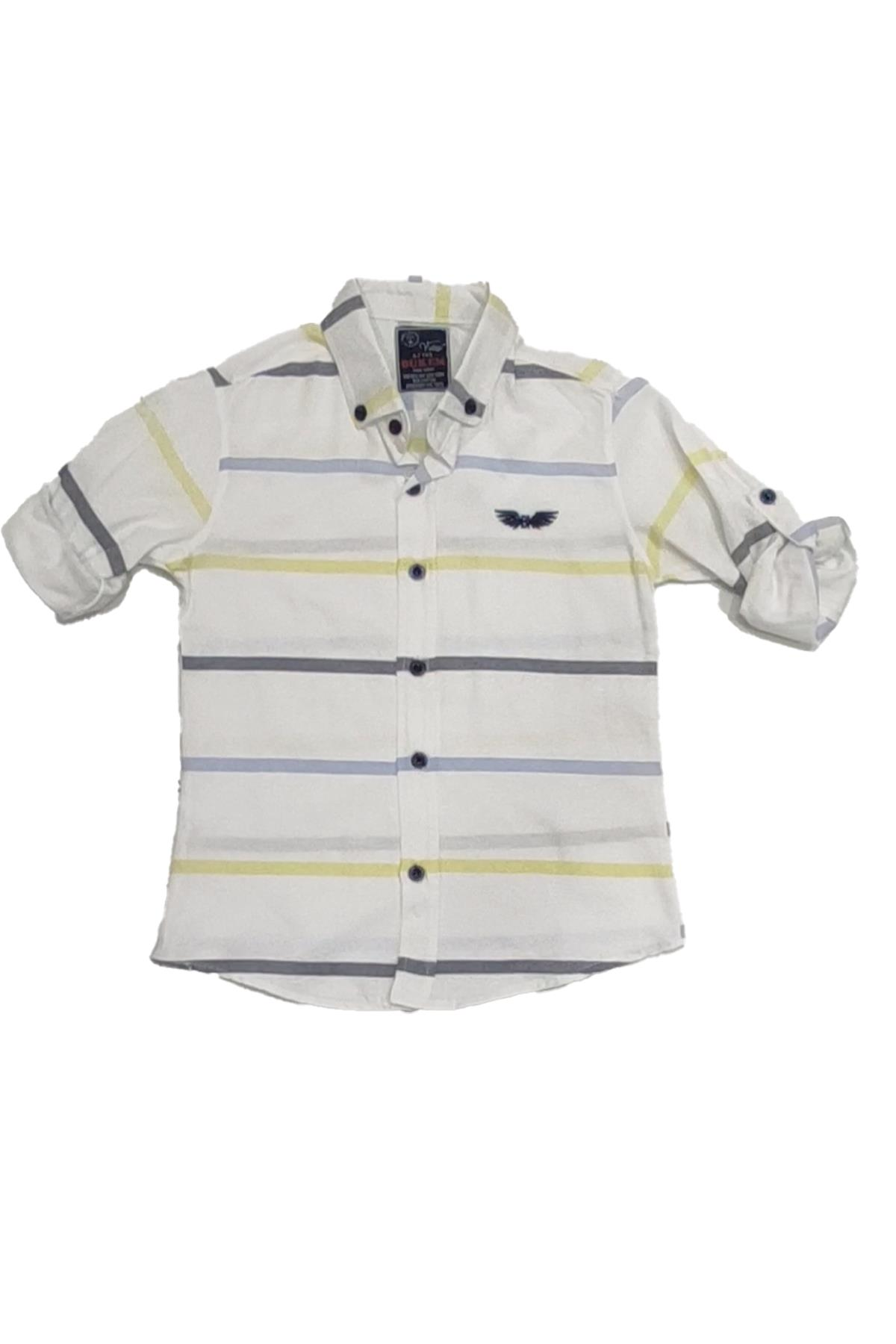 Pundikids Erkek Çocuk Katlama Kol Spor Gömlek