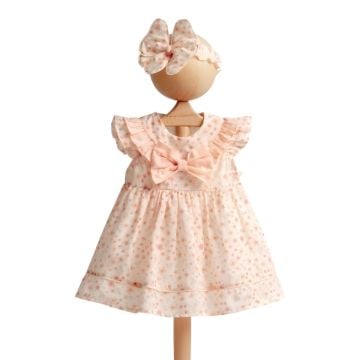 KIZ BEBEK ÇİÇEK BASKILI  ELBİSE