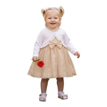 PETEK DANTEL BOLERALI BEBE ELBİSE