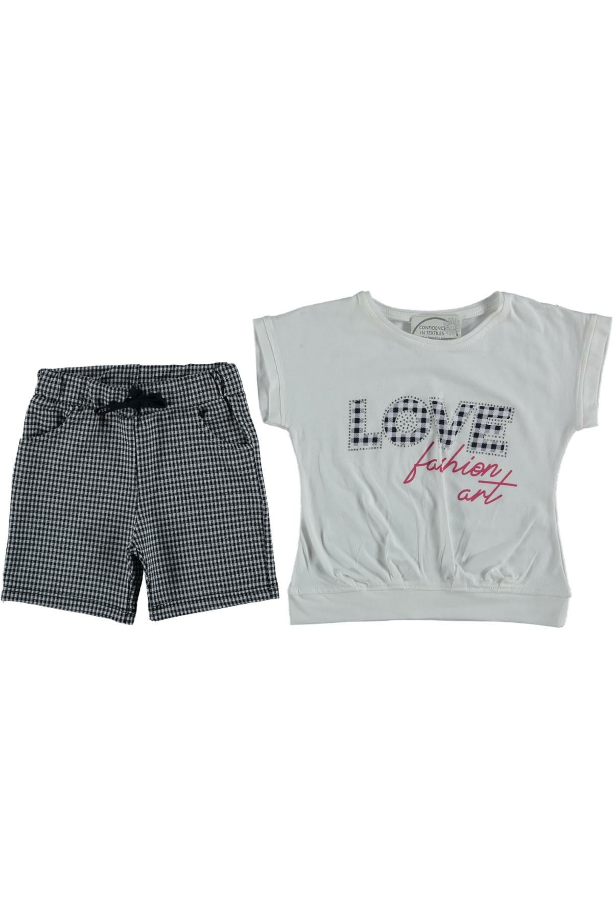 Love Baskılı Şortlu 2'li Takım