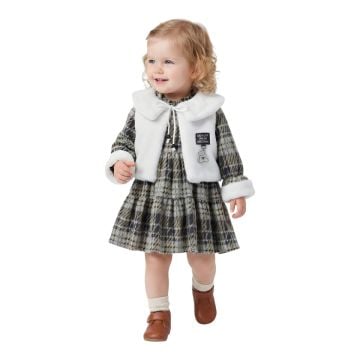 KIZ BEBEK MEVSİMLİK YELEKLİ ELBİSE