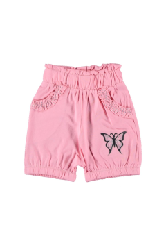 Kız Çocuk Cep Büzgülü Penye Şort