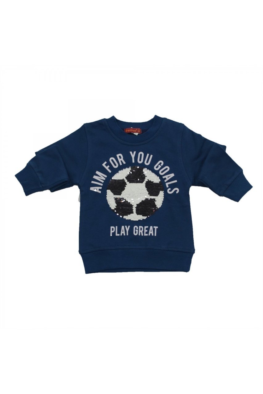 Bittoş Futbol Topu Pul İşlemeli Erkek Çocuk Sweat